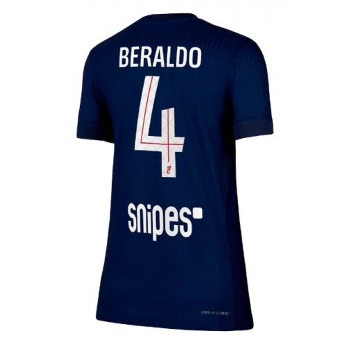 Billige Fotballdrakt Paris Saint-Germain Lucas Beraldo #4 Replika Hjemmedrakt Dame 2025-26 Kortermet Billige Fotballdrakt Paris Saint-Germain Lucas Beraldo #4 Replika Hjemmedrakt Dame 2025-26 Kortermet